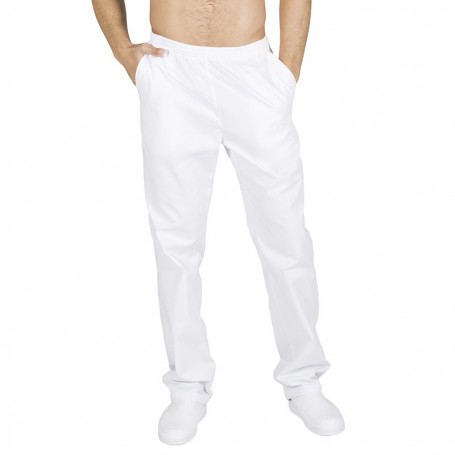 Pantalón blanco goma y bolsillos