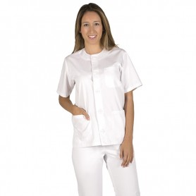 Blusa Sanitario Abotonada blanca mujer