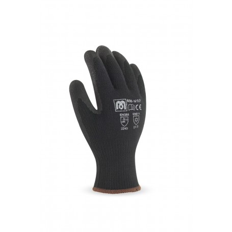 Pack 12 guante de nylon con recubrimiento de látex en color negro.