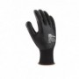 Pack 12 guantes de nitrilo y poliéster color negro para manipulación y riesgos mecánicos