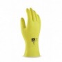 Pack 12 guante de látex en color amarillo para riesgos mecánicos superficiales