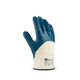 Pack 12 guante Nitrilo flexible con soporte de punto de algodón.