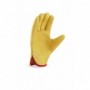 Pack 12 guante tipo conductor flor vacuno amarillo con ribete.