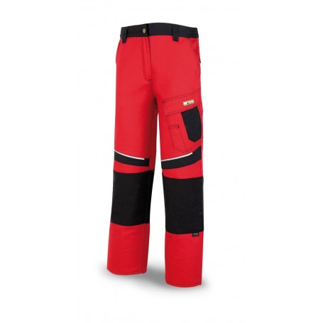 Pantalón tergal canvas 245 g Color rojo-negro.