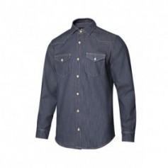 Serie 405006S Camisa denim stretch manga larga hombre