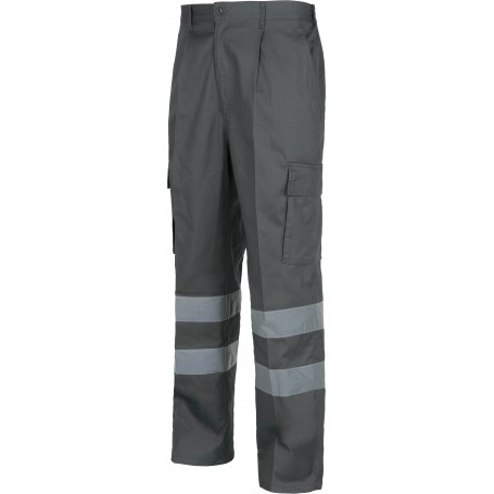 Pantalón con cintura elástica, multibolsillos y 2 cintas reflectantes.B1407