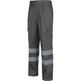 Pantalón de algodón con cintura elástica, multibolsillos y 2 cintas reflectantes.B1447