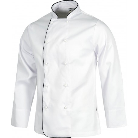 Chaqueta de cocina con vivos a contraste y botones de seguridad.B9206