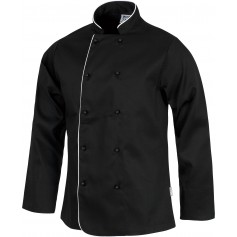 Chaqueta de cocina con vivos a contraste y botones de seguridad.B9206