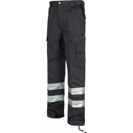 Pantalón con elástico, refuerzos en rodillas y trasero, multibolsillos, 2 cintas reflectantes.C4017