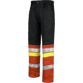 Pantalón cintura elástico, multibolsillos, combinado, con 3 cintas reflectantes.C8103
