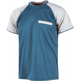 Camiseta de manga corta con mangas a contraste y bolsillo en pecho.WF1016