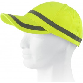 Gorra ajustable en alta visibilidad, diseño franja reflectante horizontal.WFA901