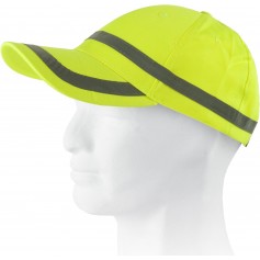 Gorra ajustable en alta visibilidad, diseño franja reflectante horizontal.WFA901